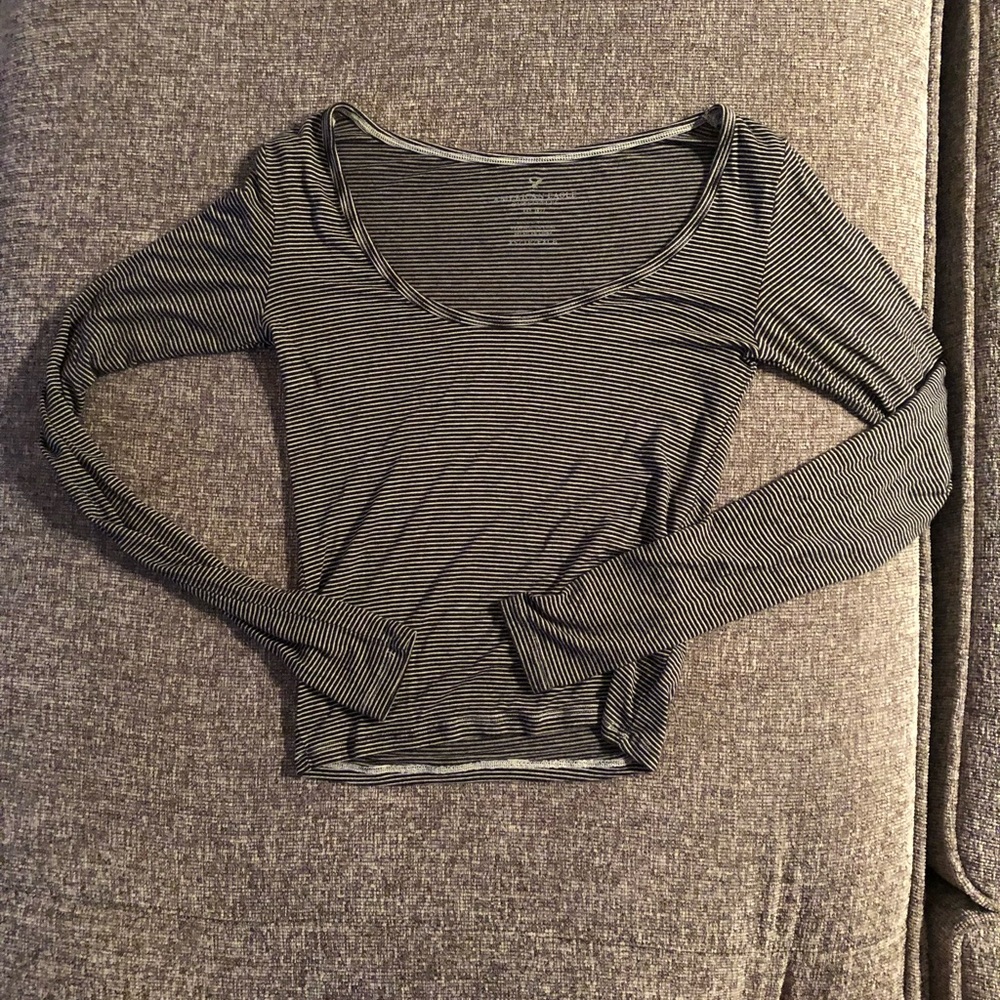 Striped LS scoop Top